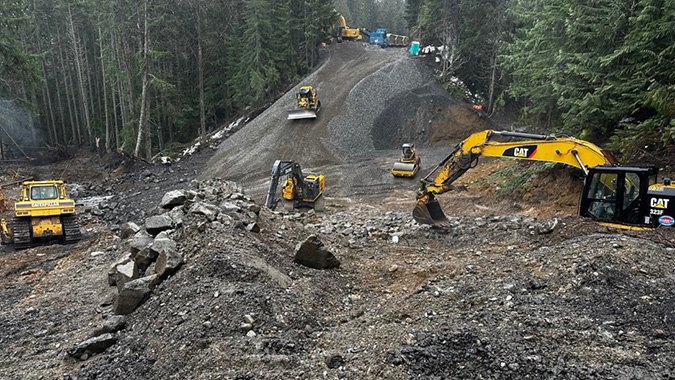 Getting equipment and crews to the site was a challenge. 